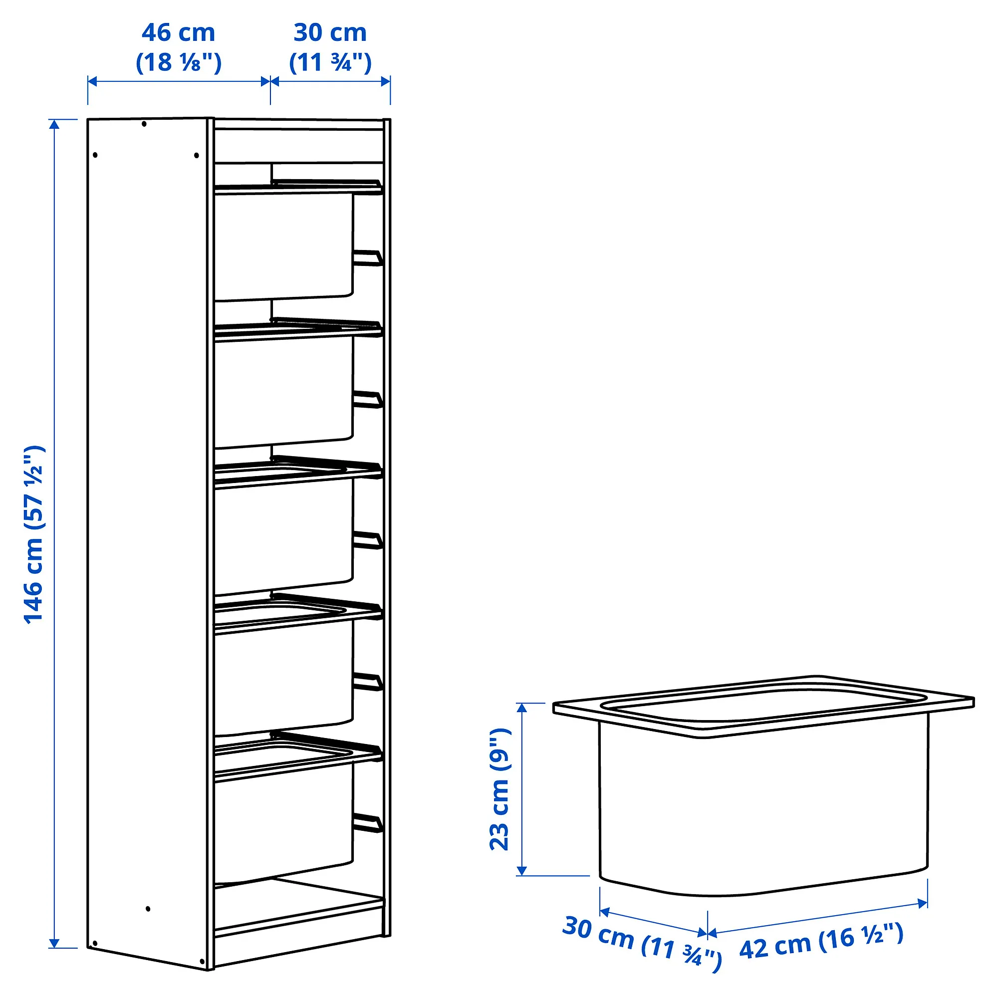 TROFAST storage combination with boxes