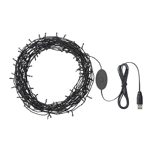 STRÅLA - LED lighting chain with 200 lights, black | IKEA Taiwan Online - PE863323_S4
