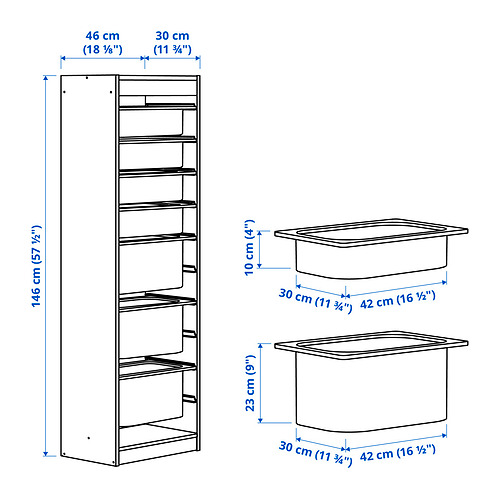 TROFAST storage combination with boxes