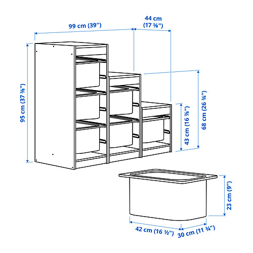 TROFAST storage combination with boxes