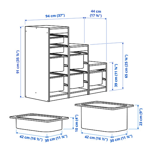 TROFAST storage combination with boxes