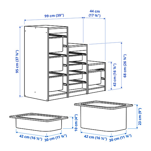 TROFAST storage combination with boxes