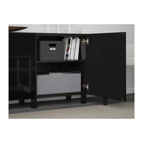 BESTÅ - storage combination with drawers, black-brown/Selsviken high-gloss/black | IKEA Taiwan Online - PE561116_S4