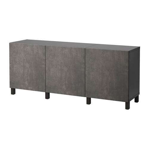 BESTÅ - storage combination with doors, black-brown Kallviken/dark grey concrete effect | IKEA Taiwan Online - PE626904_S4