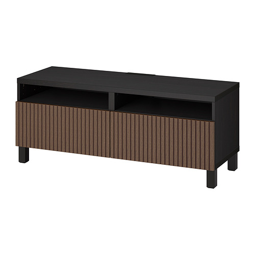 BESTÅ - TV bench with drawers, black-brown Björköviken/Stubbarp/brown stained oak veneer | IKEA Taiwan Online - PE820907_S4