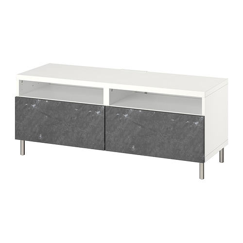 BESTÅ - TV bench with drawers, white/Bergsviken/Ösarp black | IKEA Taiwan Online - PE820911_S4
