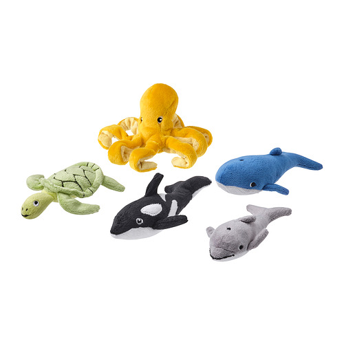 BLÅVINGAD 5-piece soft toy set