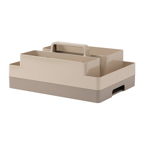 KUGGIS - 文具收納盒 2件組, 灰米色/深米灰色, 26x35x16 公分 | IKEA 線上購物 - PE935393_S4