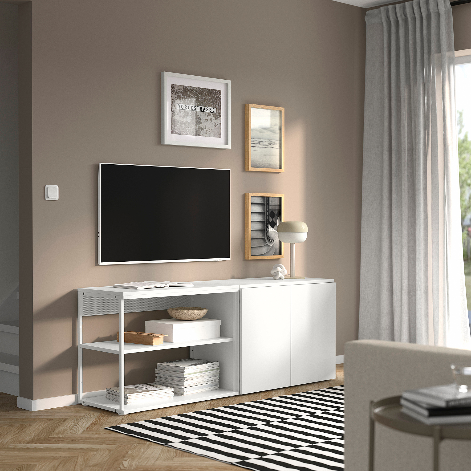 PLATSA open storage combination w 2 doors