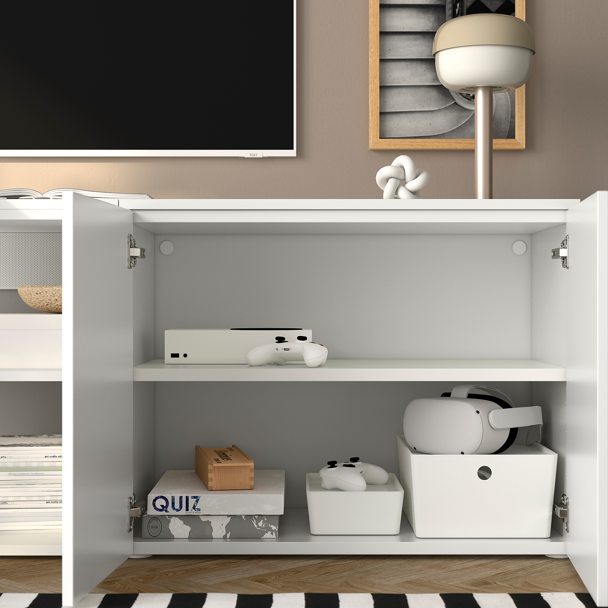 PLATSA open storage combination w 2 doors