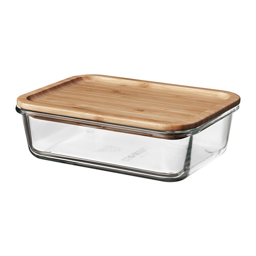 IKEA 365+ - food container with lid, rectangular glass/bamboo, 1.0 l | IKEA Taiwan Online - PE675640_S4