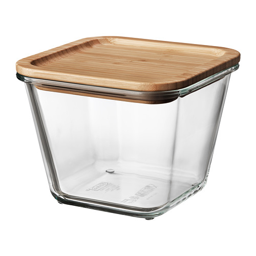 IKEA 365+ - 附蓋保鮮盒, 方形 玻璃/竹 | IKEA 線上購物 - PE675647_S4
