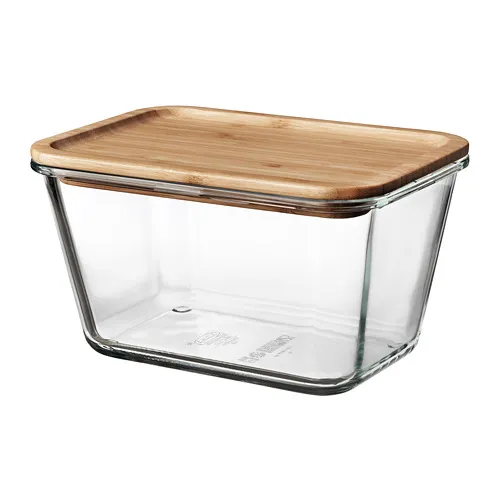 IKEA 365+ - food container with lid, rectangular glass/bamboo, 1.8 l | IKEA Taiwan Online - PE675652_S4