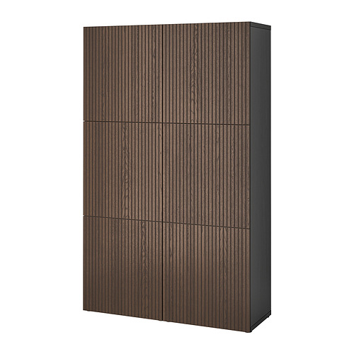 BESTÅ - storage combination with doors, black-brown Björköviken/brown stained oak veneer | IKEA Taiwan Online - PE821037_S4