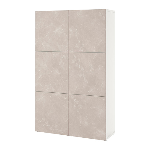 BESTÅ - 附門收納組合, 白色 Bergsviken/米色 大理石紋, 120x42x193 公分 | IKEA 線上購物 - PE821018_S4