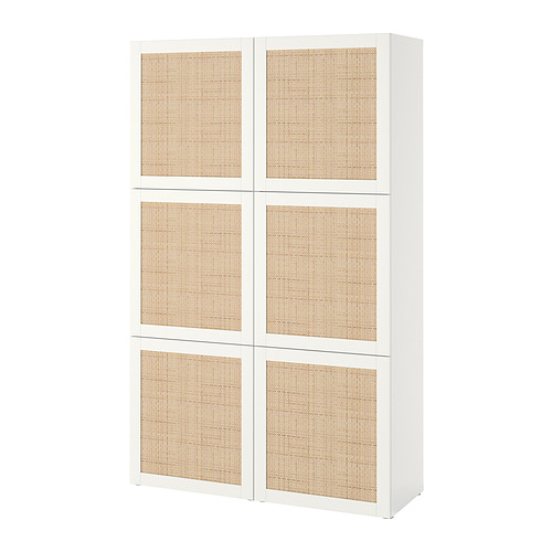 BESTÅ - storage combination with doors, white Studsviken/white woven poplar | IKEA Taiwan Online - PE821021_S4