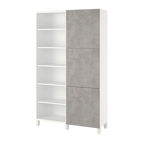 BESTÅ - 附門收納組合, 白色 Kallviken/Stubbarp/淺灰色 仿混凝土, 120x42x202 公分 | IKEA 線上購物 - PE821062_S4