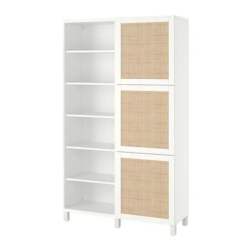 BESTÅ - 附門收納組合, 白色 Studsviken/白色 楊樹纖維織, 120x42x202 公分 | IKEA 線上購物 - PE821051_S4
