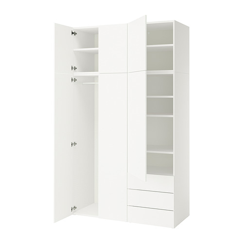 PLATSA wardrobe with 6 doors+3 drawers
