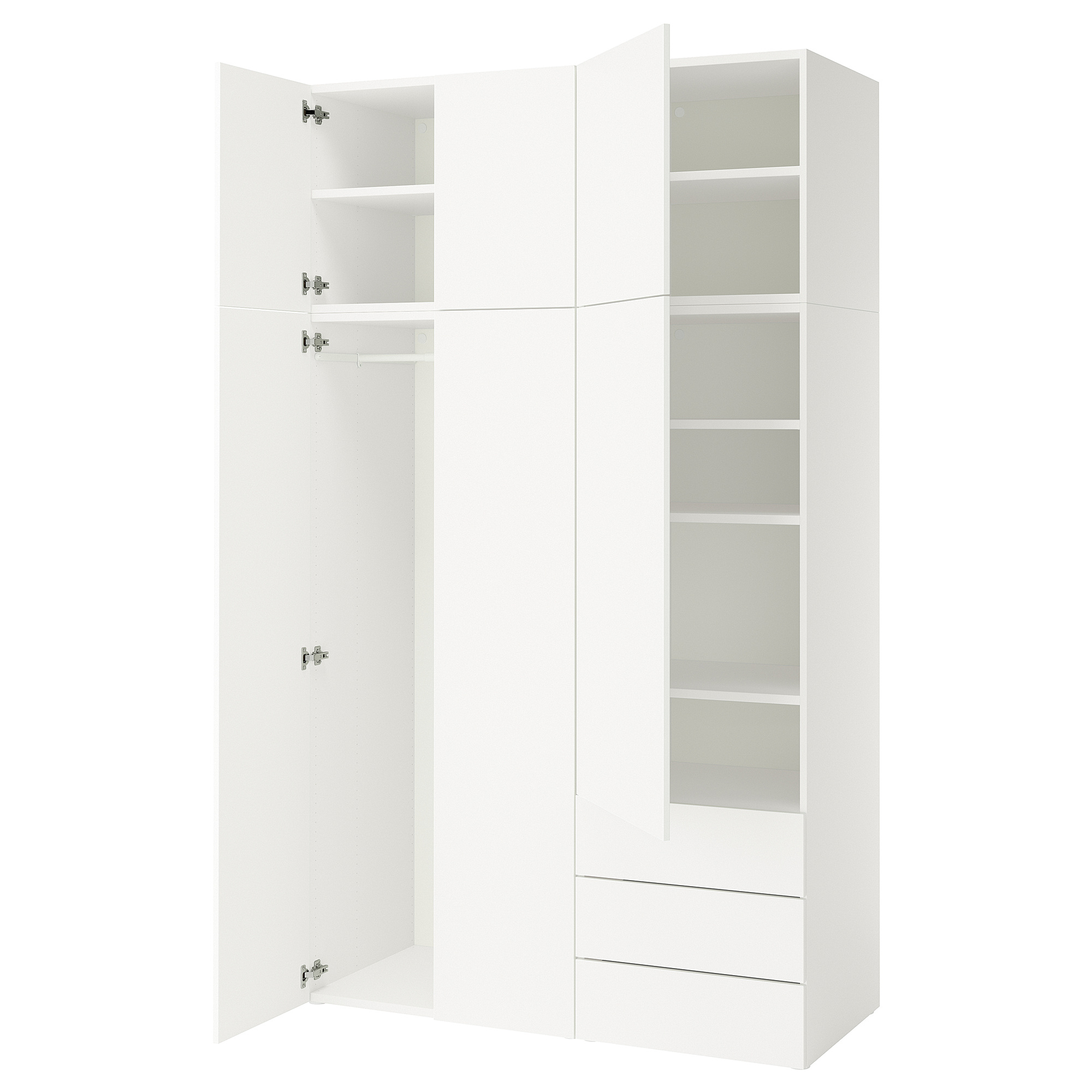 PLATSA wardrobe with 6 doors+3 drawers