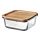 IKEA 365+ - food container with lid, square glass/bamboo | IKEA Taiwan Online - PE675728_S1