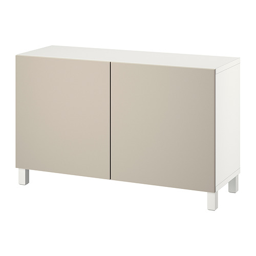 BESTÅ - storage combination with doors, white/Lappviken/Stubbarp light grey-beige | IKEA Taiwan Online - PE821086_S4