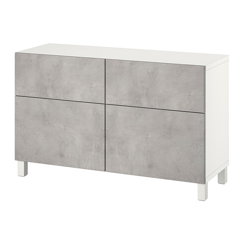 BESTÅ - storage combination w doors/drawers, white Kallviken/Stubbarp/light grey concrete effect | IKEA Taiwan Online - PE821110_S4