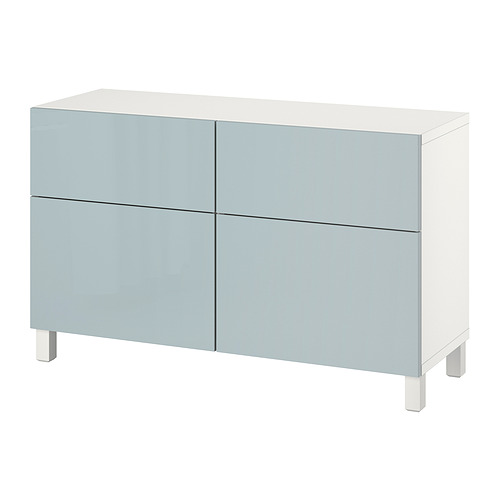 BESTÅ - storage combination w doors/drawers, white Selsviken/Stallarp/high-gloss light grey-blue | IKEA Taiwan Online - PE821107_S4
