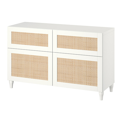 BESTÅ - storage combination w doors/drawers, white Studsviken/Kabbarp/white woven poplar | IKEA Taiwan Online - PE821124_S4