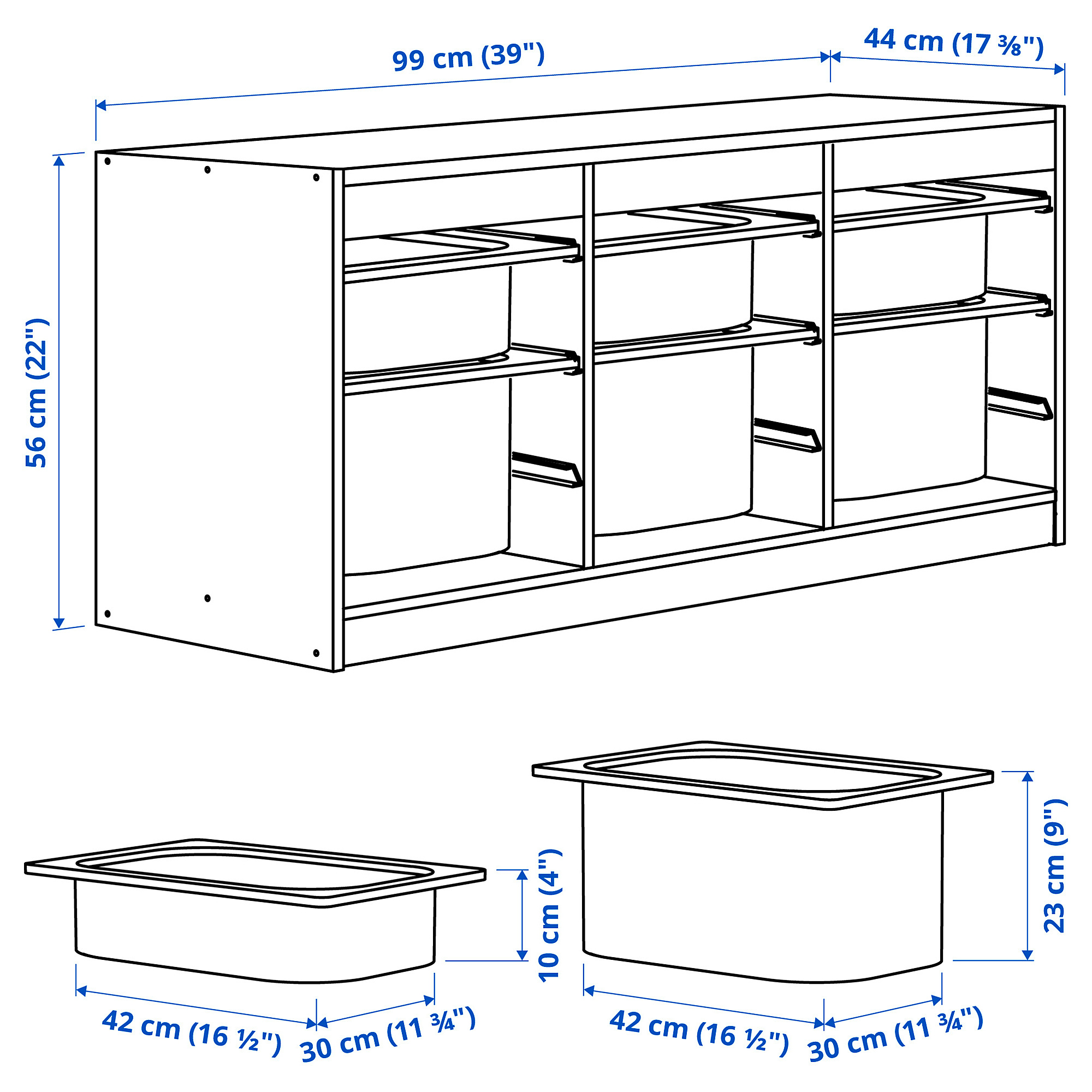 TROFAST storage combination with boxes