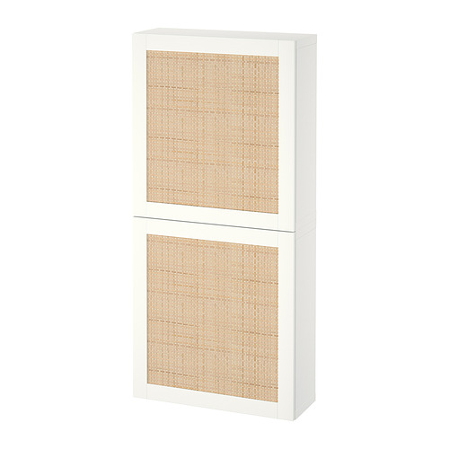BESTÅ - wall cabinet with 2 doors, white Studsviken/white woven poplar | IKEA Taiwan Online - PE821303_S4