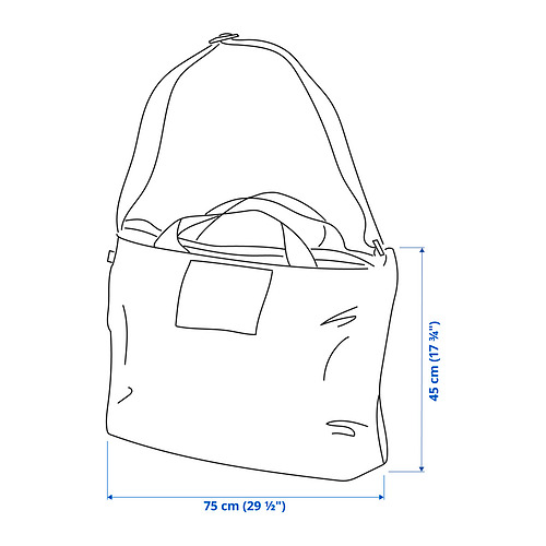 RÄCKLA - 折疊式行李袋, 黑色 | IKEA 線上購物 - PE863576_S4