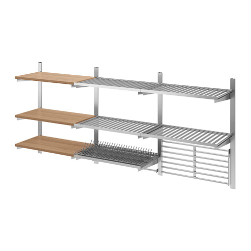 KUNGSFORS - 懸掛式層架附格架, 不鏽鋼/梣木 | IKEA 線上購物 - PE675868_S4