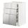 METOD/MAXIMERA - base cab f hob/3 fronts/3 drawers, white/Vårsta stainless steel | IKEA Taiwan Online - PE765755_S1