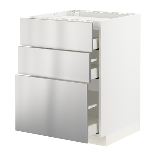 METOD/MAXIMERA base cab f hob/3 fronts/3 drawers