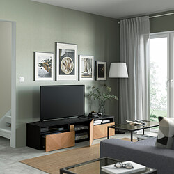 BESTÅ - 電視櫃附門板/抽屜, 白色/Hedeviken 實木貼皮, 橡木 | IKEA 線上購物 - PE820917_S3