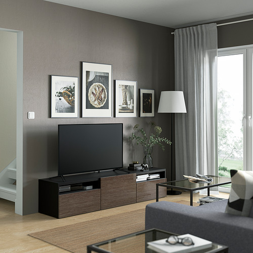 BESTÅ - 電視櫃, 黑棕色/Selsviken 高亮面 棕色 | IKEA 線上購物 - PE821429_S4