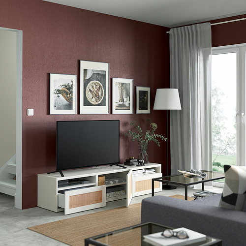 BESTÅ - TV bench with drawers and door, white/Studsviken white | IKEA Taiwan Online - PE821440_S4