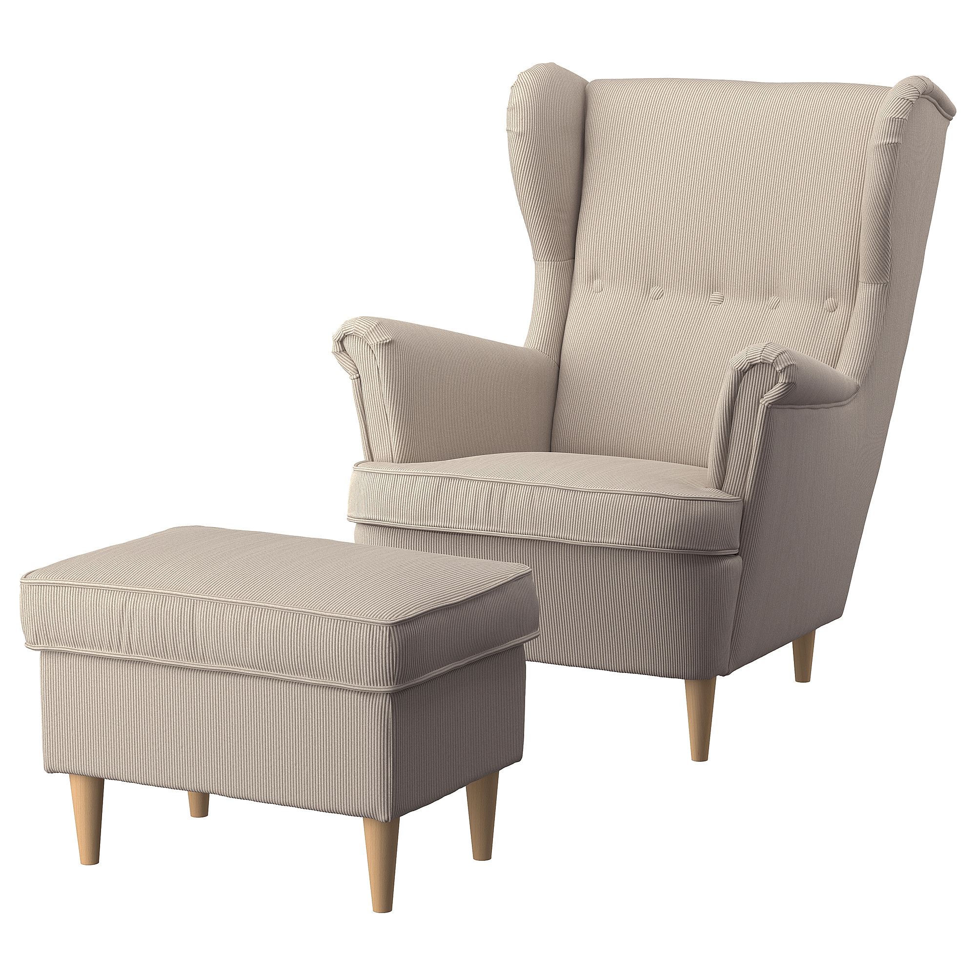 STRANDMON armchair and footstool