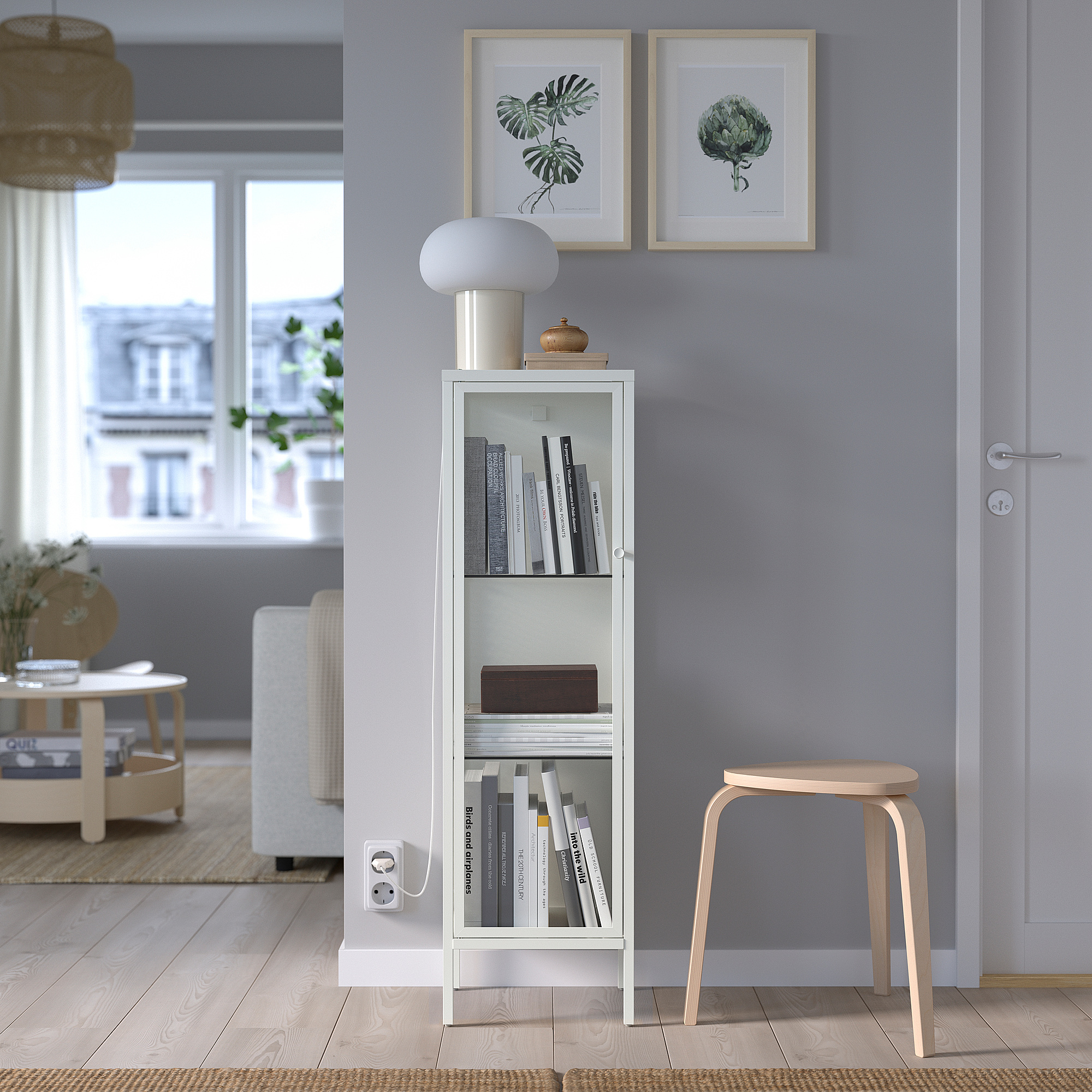 BAGGEBO glass-door cabinet