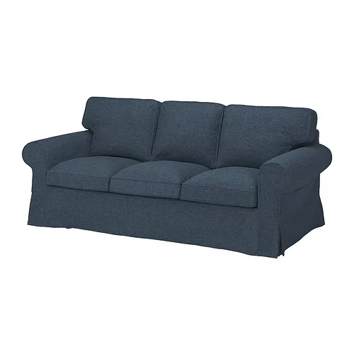 GLOSTAD - 2-seat sofa with chaise longue, Knisa medium blue | IKEA