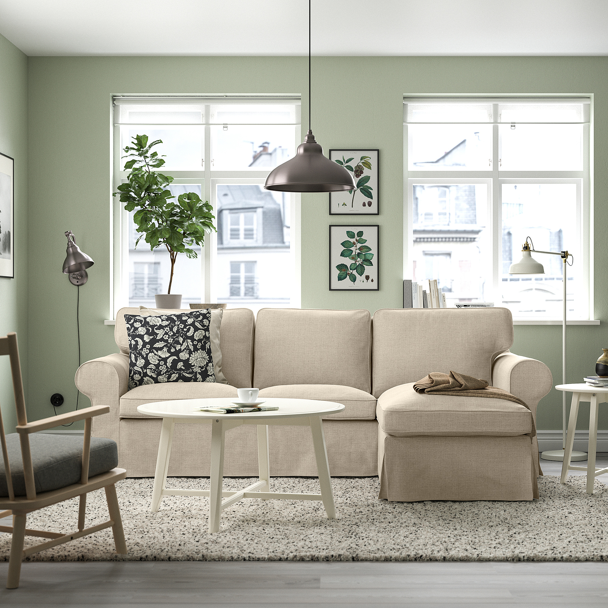 EKTORP 3-seat sofa with chaise longue