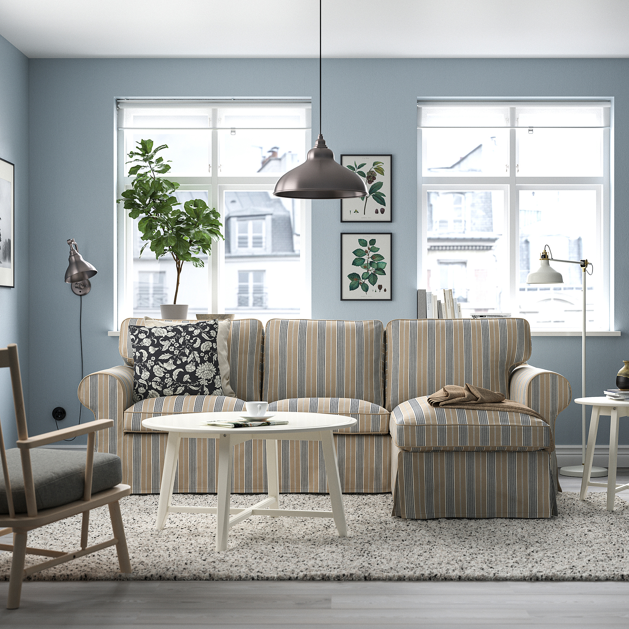 EKTORP 3-seat sofa with chaise longue