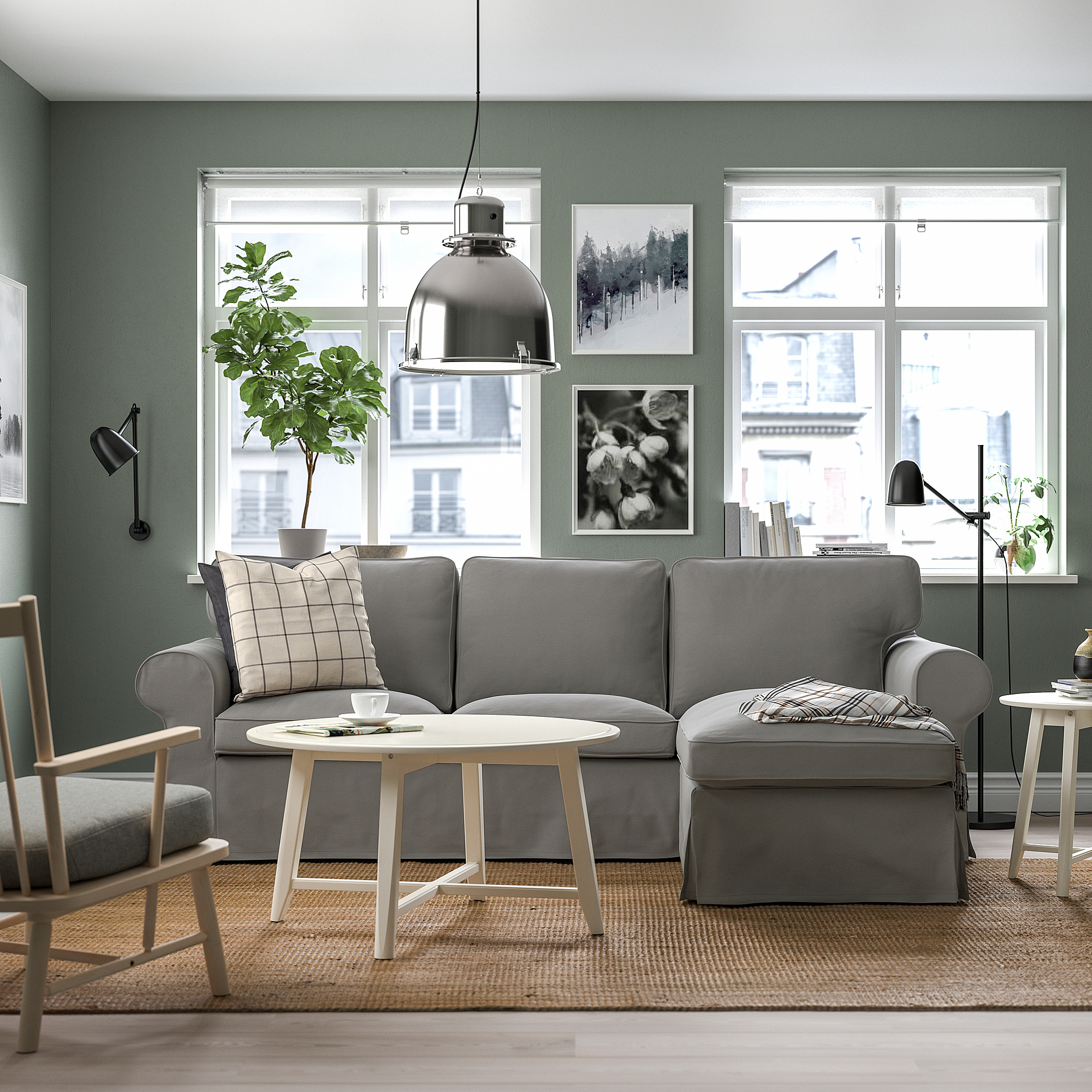 EKTORP 3-seat sofa with chaise longue