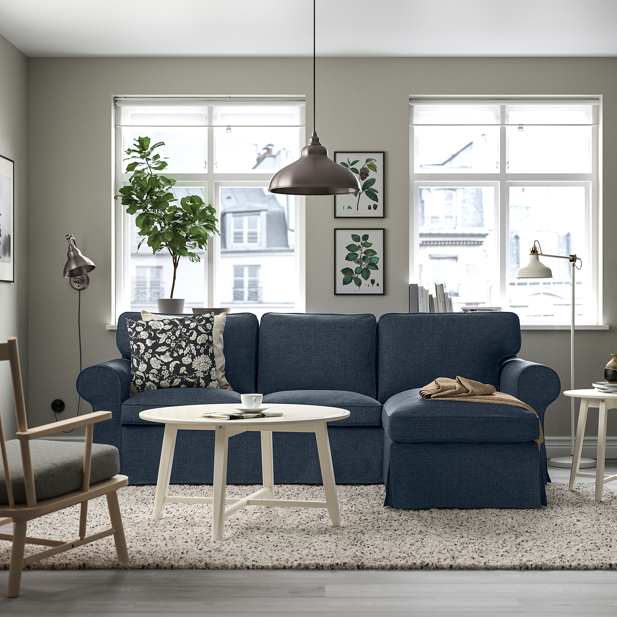 EKTORP 3-seat sofa with chaise longue