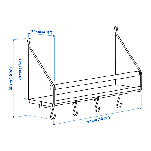 ÅKERBRUK wall organiser w hooks