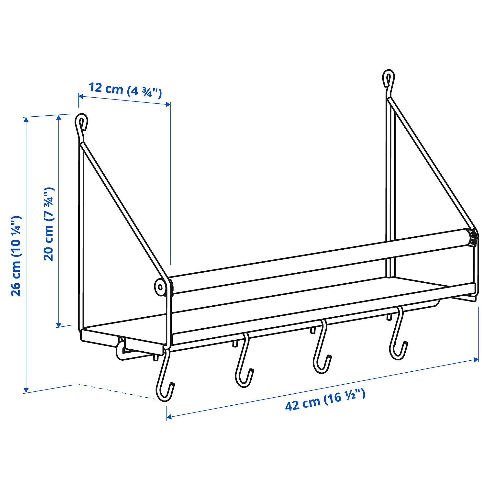 ÅKERBRUK wall organiser w hooks