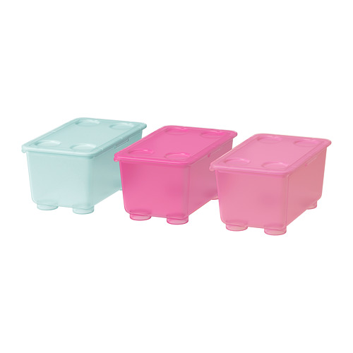 GLIS - box with lid, pink/turquoise, 17x10 cm | IKEA Taiwan Online - PE765862_S4
