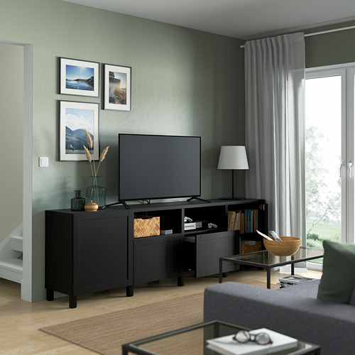 BESTÅ - TV bench with doors and drawers, black-brown/Hanviken/Stubbarp black-brown | IKEA Taiwan Online - PE821659_S4