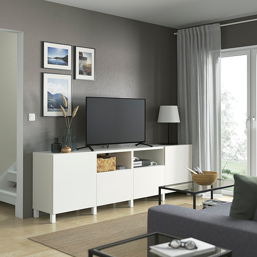 BESTÅ - 電視櫃附門板/抽屜, 白色/Lappviken/Stubbarp 白色 | IKEA 線上購物 - PE821683_S4
